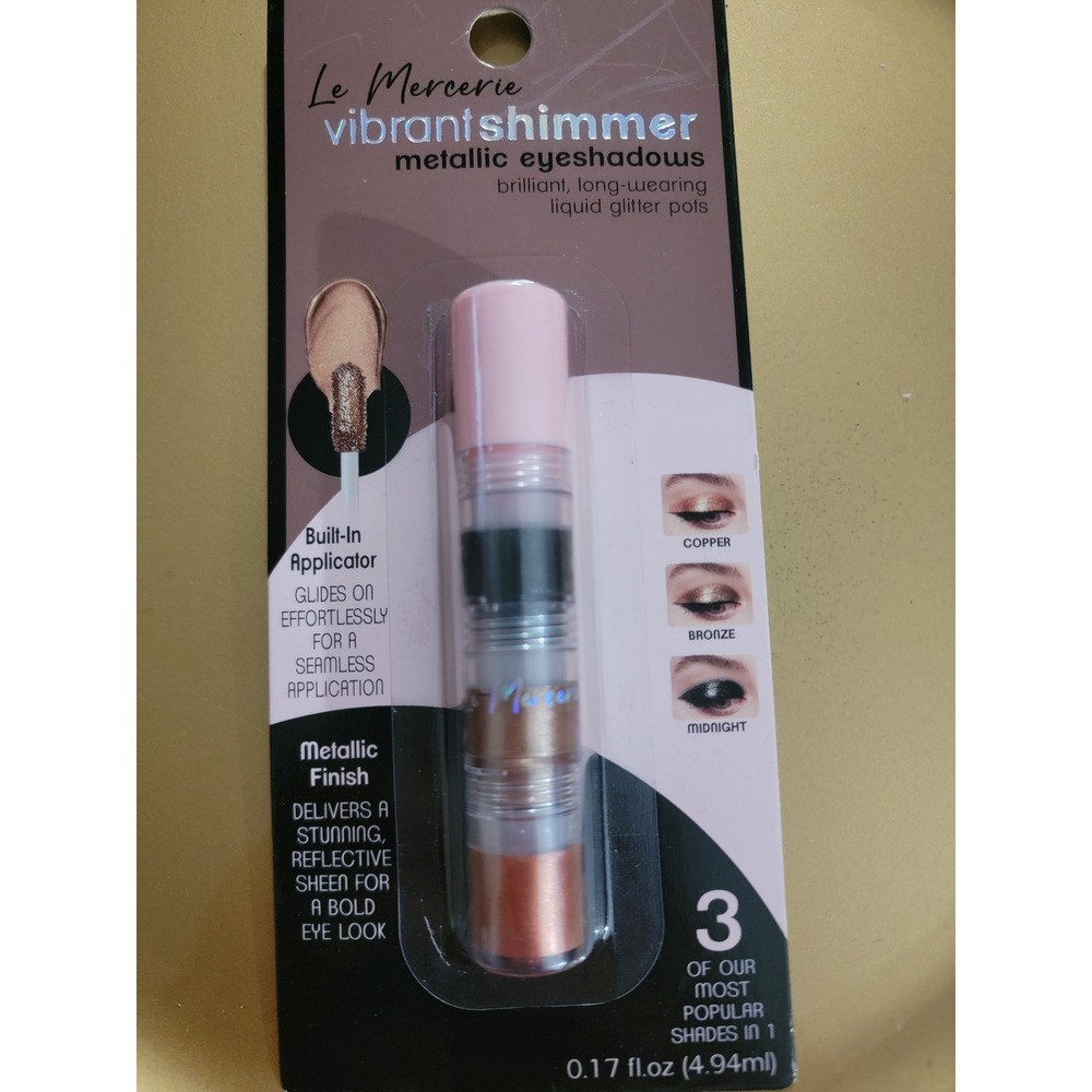 Le‎ Mercerie Vibrant Shimmer Metallic Eyeshadow 3-in-1 Liquid Glitter Pots NEW